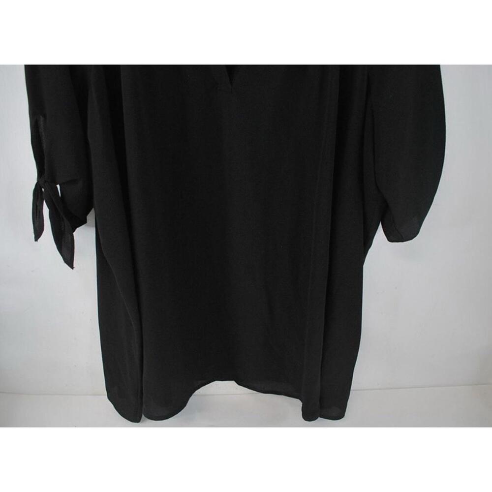 NWT Michael Kors Women's 3X Black V Neck Tie Sleeve Tunic Top List $84 - Picture 6 of 10